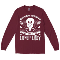 Burgundy lunch lady halloween ghost cafeteria worker all hallows' eve t shirt Long Sleeve Tee - trangStudio