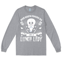 Heather Grey lunch lady halloween ghost cafeteria worker all hallows' eve t shirt Long Sleeve Tee - trangStudio