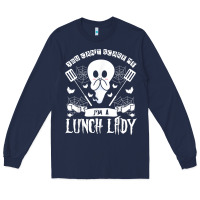 Navy lunch lady halloween ghost cafeteria worker all hallows' eve t shirt Long Sleeve Tee - trangStudio