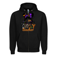 Black one spooky teacher Zipper Hoodie - SublimationCraftShop