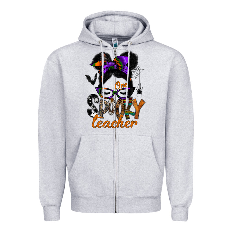 One Spooky Teacher Zipper Hoodie by SublimationCraftShop | Teevron