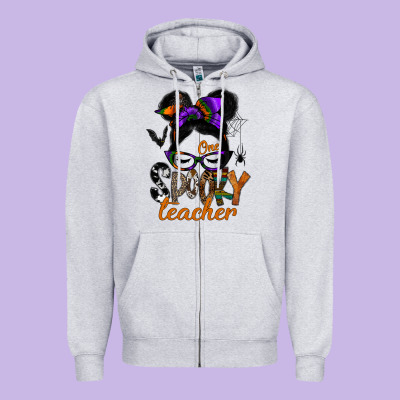 One Spooky Teacher Zipper Hoodie Designed By Sublimationcraftshop