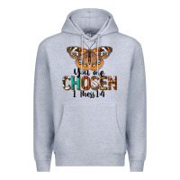 Heather Grey You Are Chosen Religious Premium Hoodie - LillyAllenDesigns