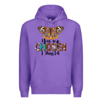 Purple You Are Chosen Religious Premium Hoodie - LillyAllenDesigns