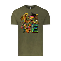 Vintage Olive love juneteenth africa Vintage Tee - CowGirlArtShop