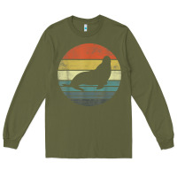Army Green Seal Lover Gifts Retro Vintage Sea Lion Animal Silhouette Long Sleeve Tee - trangStudio