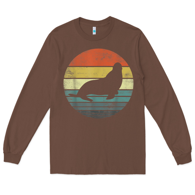 Seal Lover Gifts Retro Vintage Sea Lion Animal Silhouette Long Sleeve Tee by trangStudio | Teevron
