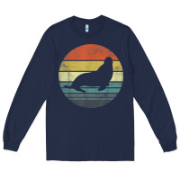Navy Seal Lover Gifts Retro Vintage Sea Lion Animal Silhouette Long Sleeve Tee - trangStudio
