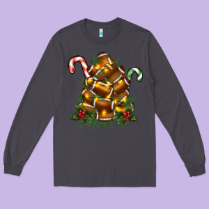 Football Tree Christmas Long Sleeve Tee Designed By Ranaportraitstore