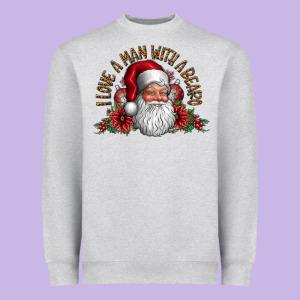 I Love A Man With Beard Heavyweight Sweatshirt Designed By Cowhidedigitalart