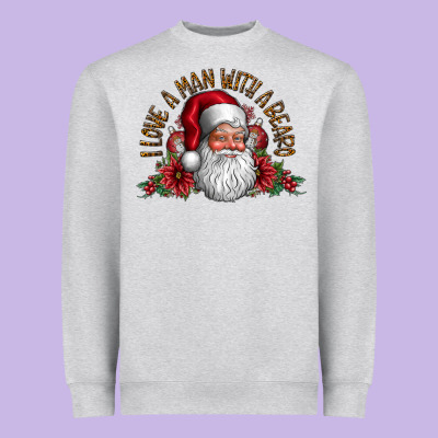 I Love A Man With Beard Heavyweight Sweatshirt Designed By Cowhidedigitalart