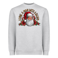 Heather Grey i love a man with beard Heavyweight Sweatshirt - CowhideDigitalArt