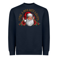Navy i love a man with beard Heavyweight Sweatshirt - CowhideDigitalArt