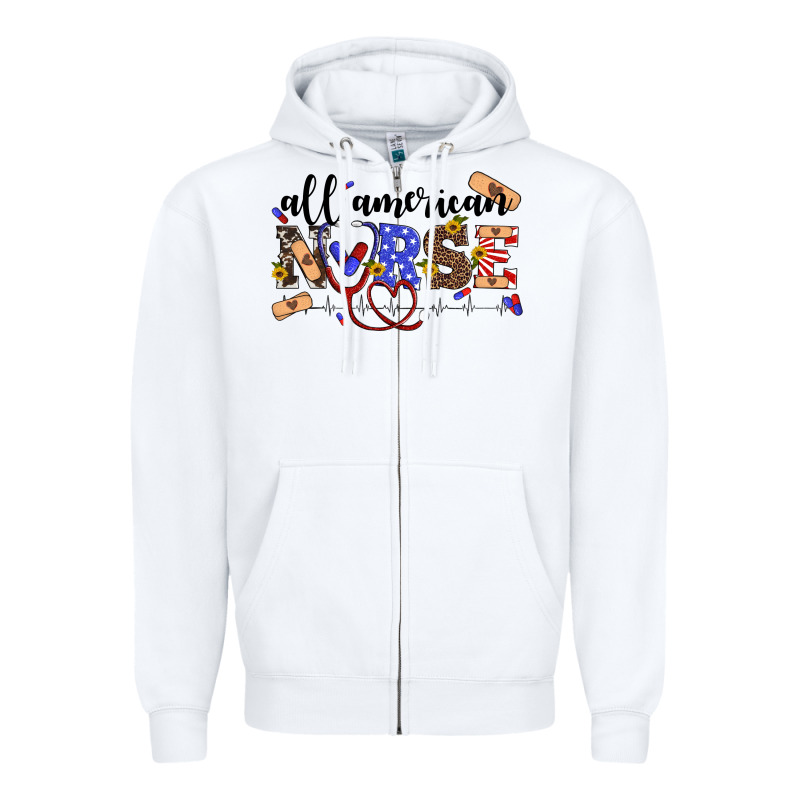 All American Nurse Zipper Hoodie by Artiststas | Teevron