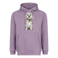 Lavender bichon frise dog Heavyweight Hoodie - BarkalooDesign