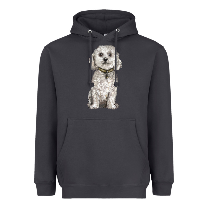 Bichon Frise Dog Heavyweight Hoodie by BarkalooDesign | Teevron