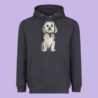 Bichon Frise Dog Heavyweight Hoodie Designed By Barkaloodesign