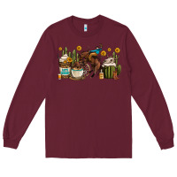 Burgundy rodeo cowboy coffee cups Long Sleeve Tee - OliviaCreatesArt