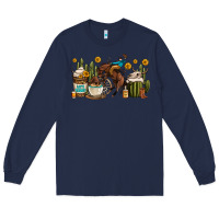 Navy rodeo cowboy coffee cups Long Sleeve Tee - OliviaCreatesArt