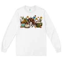 White rodeo cowboy coffee cups Long Sleeve Tee - OliviaCreatesArt