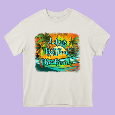 Life Is Better At The Beach Heavy Core Tee Designed By Jasminsmagicworld