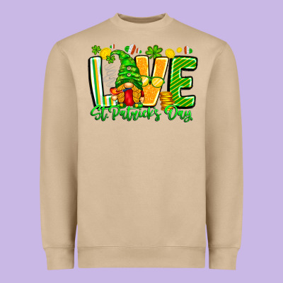 Love St Patricks Day Heavyweight Sweatshirt Designed By Cowhidedigitalart
