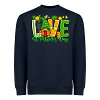 Navy love st patricks day Heavyweight Sweatshirt - CowhideDigitalArt