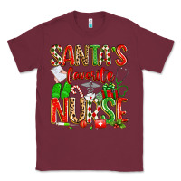 Burgundy santa's favorite nurse Classic Tee - texasbilliewilder