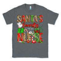 Charcoal Heather santa's favorite nurse Classic Tee - texasbilliewilder
