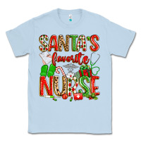 Dusty Blue santa's favorite nurse Classic Tee - texasbilliewilder