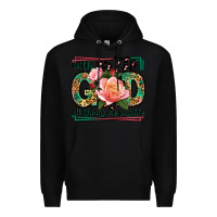 Black With god all things are possible leopard frame Premium Hoodie - LillyAllenDesigns