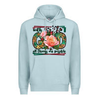 Blue Mist With god all things are possible leopard frame Premium Hoodie - LillyAllenDesigns