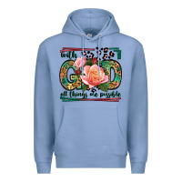 Colony Blue With god all things are possible leopard frame Premium Hoodie - LillyAllenDesigns