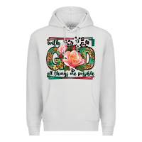 Dove Grey With god all things are possible leopard frame Premium Hoodie - LillyAllenDesigns