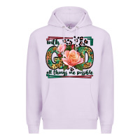 Lilac With god all things are possible leopard frame Premium Hoodie - LillyAllenDesigns