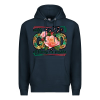 Navy With god all things are possible leopard frame Premium Hoodie - LillyAllenDesigns