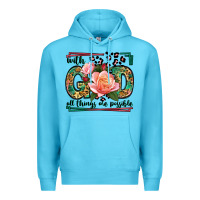Ocean Blue With god all things are possible leopard frame Premium Hoodie - LillyAllenDesigns