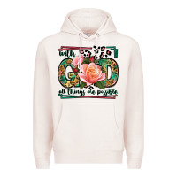 Pale Pink With god all things are possible leopard frame Premium Hoodie - LillyAllenDesigns