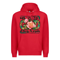 Red With god all things are possible leopard frame Premium Hoodie - LillyAllenDesigns