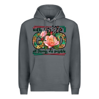 Rock With god all things are possible leopard frame Premium Hoodie - LillyAllenDesigns