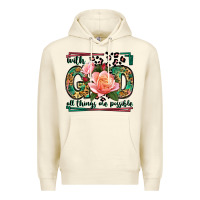 Sandshell With god all things are possible leopard frame Premium Hoodie - LillyAllenDesigns