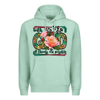 Seafoam With god all things are possible leopard frame Premium Hoodie - LillyAllenDesigns