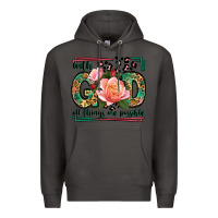 Smoke With god all things are possible leopard frame Premium Hoodie - LillyAllenDesigns