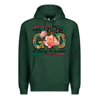 Sports Green With god all things are possible leopard frame Premium Hoodie - LillyAllenDesigns