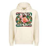 Tofu With god all things are possible leopard frame Premium Hoodie - LillyAllenDesigns