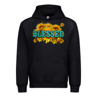 Black glitter blessed with sunflowers Urban Hoodie - AdoDesignShop