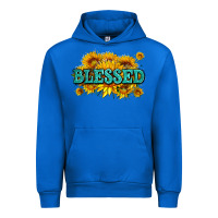 Cobalt glitter blessed with sunflowers Urban Hoodie - AdoDesignShop