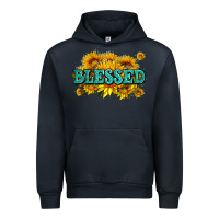 Navy glitter blessed with sunflowers Urban Hoodie - AdoDesignShop