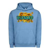 Pigment Pebble Blue glitter blessed with sunflowers Urban Hoodie - AdoDesignShop
