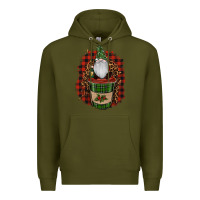 Army Green Gnomes With Coffee Christmas Premium Hoodie - RanaPortraitStore